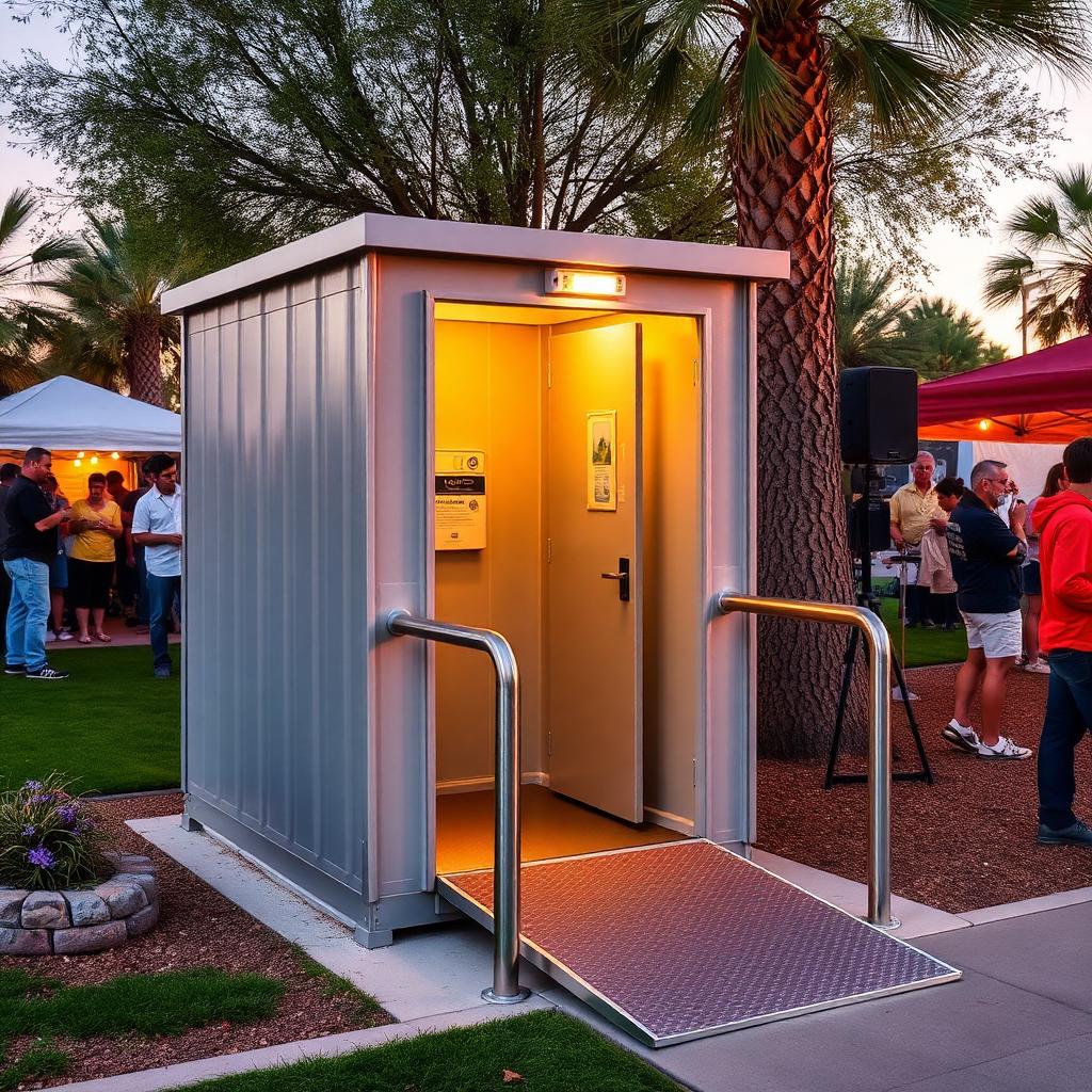ADA compliant wheelchair accessible portable restroom in Phoenix