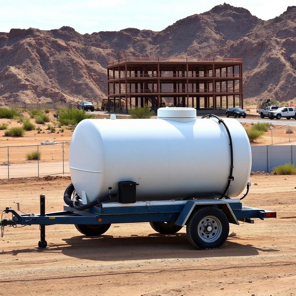 Fresh water tank on trailer for Phoenix construction site